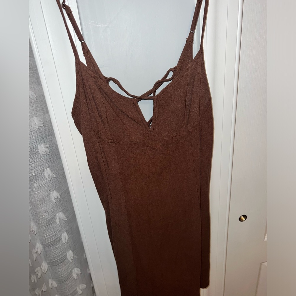 Worn once brown PacSun linen material sun dress